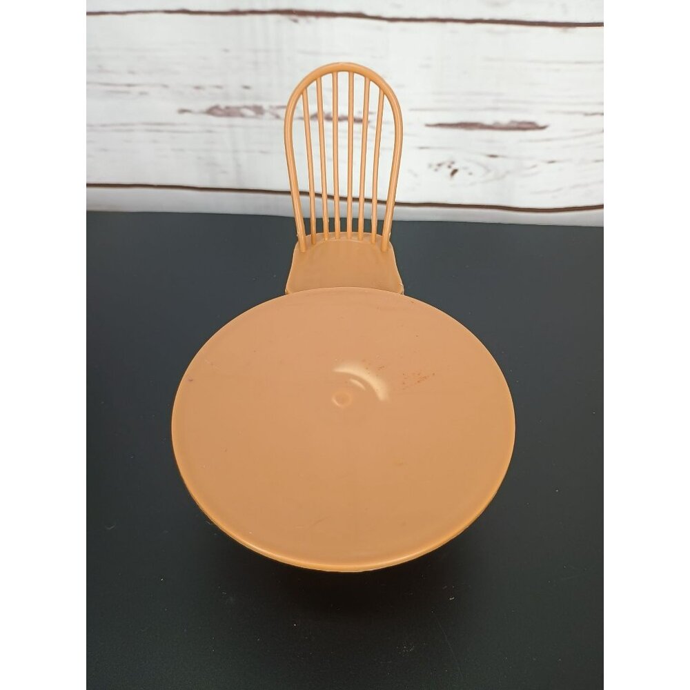 Miniature Plastic Table & Chair Set For Dollhouse Or Play Tan By Popak New-Ray M